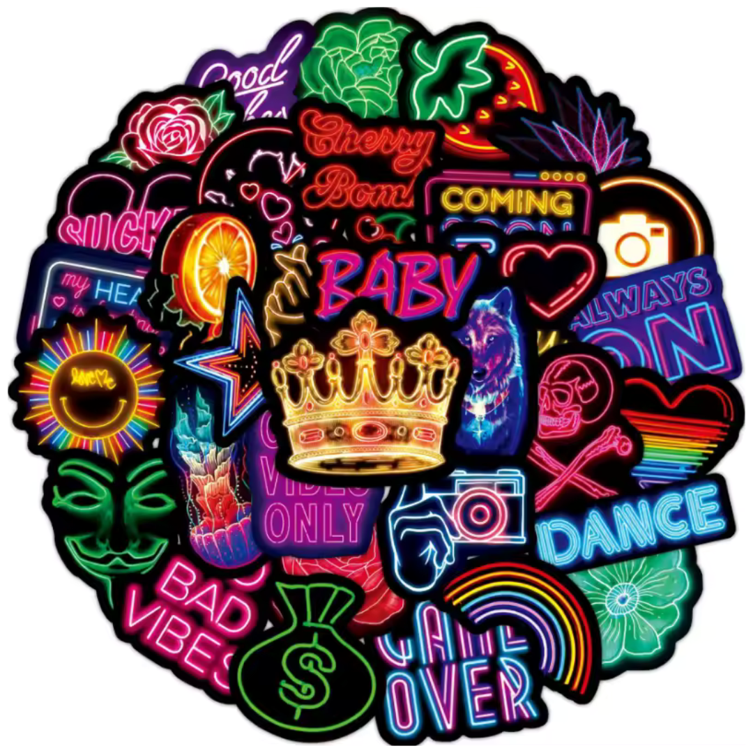 Neon Rave Gifting Stickers 10pcs