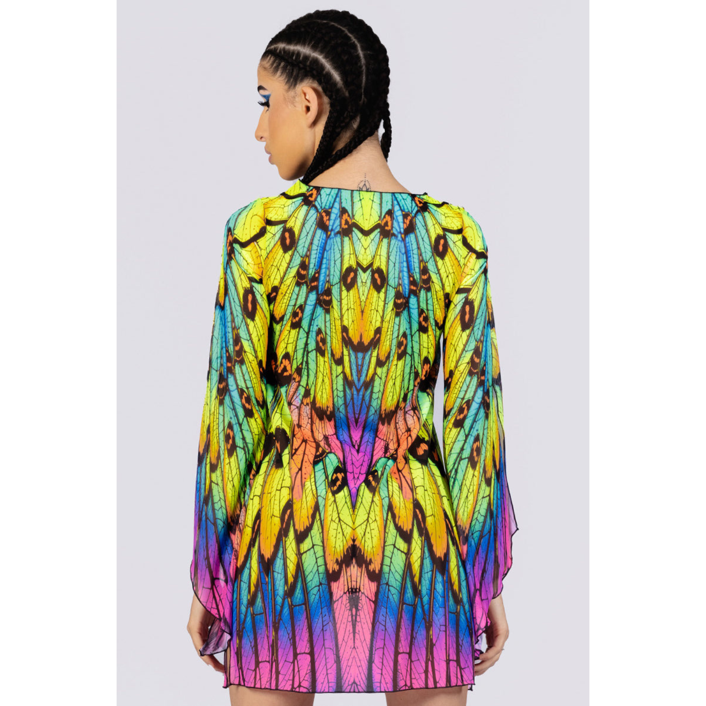 Neon Nymph Mesh Slit Mini Dress