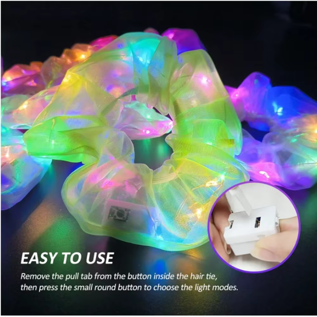 LED Light Up Hair Scrunchies 2pk