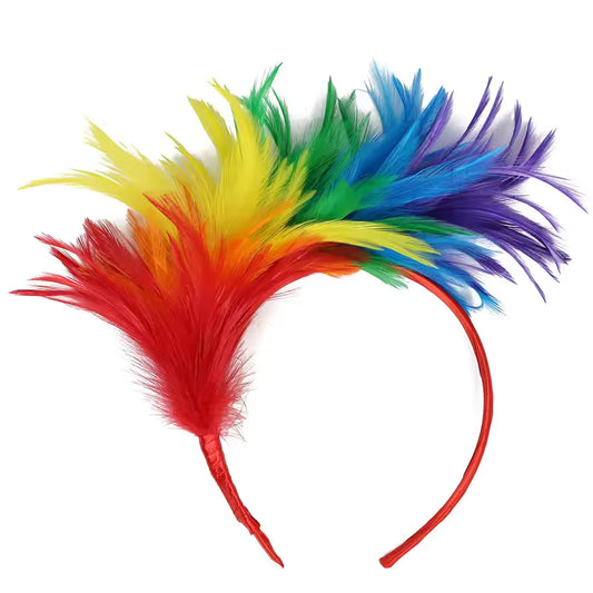 Rainbow Feather Alice Band