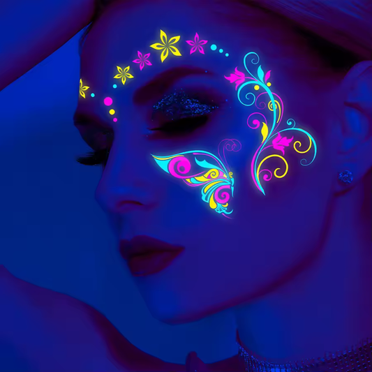 UV Fluorescent Face Temporary Tattoo