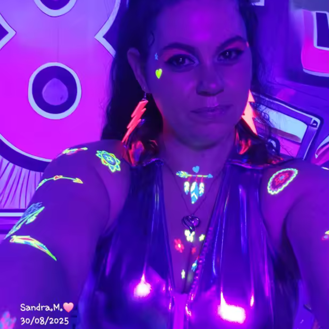 UV Fluorescent Face Temporary Tattoo